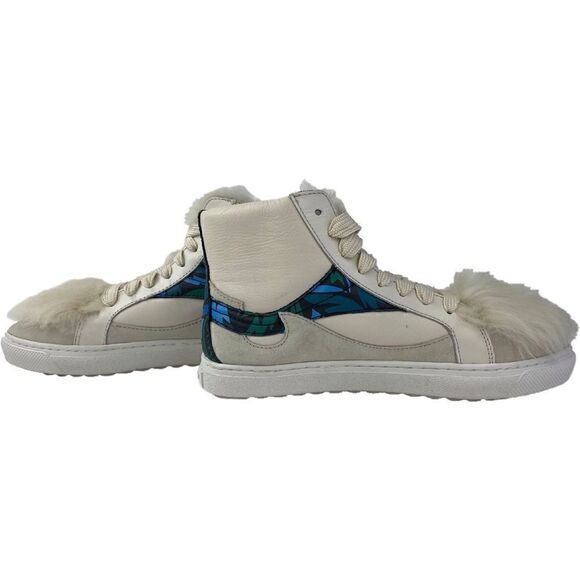 NWT Coach C203 Soft Smooth/Calf Suede Pointy Toe High Top Sneakers - Picture 8 of 13